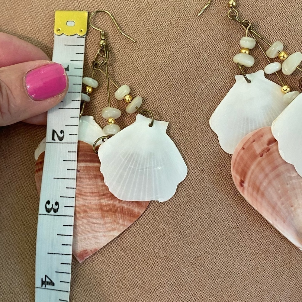 Statement Earrings Beachy Shell Earrings Beach Ba… - image 4